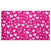 White Chalk Hearts on Fuchsia Pink Stof (Fat Quarter)