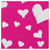 White Chalk Hearts on Fuchsia Pink Stof (Close Up)
