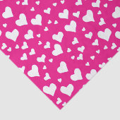 White Chalk Hearts on Fuchsia Pink Tissuepapier (Detail)