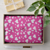 White Chalk Hearts on Fuchsia Pink Tissuepapier (Geschenk)