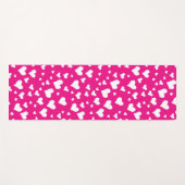 White Chalk Hearts on Fuchsia Pink Yogamat (Voorkant (horizontaal))
