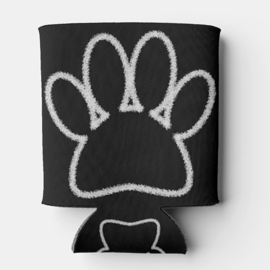 White Chalk Line Dog Paw Print Blikjeskoeler (Achterkant)