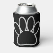 White Chalk Line Dog Paw Print Blikjeskoeler (Blikje Achterkant)