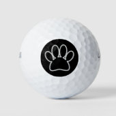 White Chalk Line Dog Paw Print Golfballen (Voorkant)
