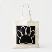 White Chalk Line Dog Paw Print Tote Bag (Voorkant)