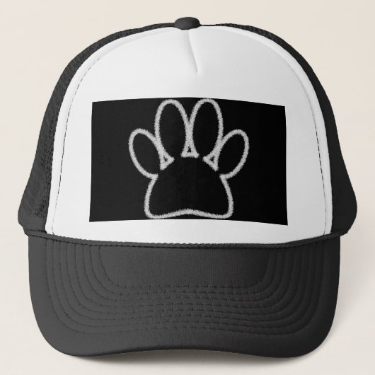 White Chalk Line Dog Paw Print Trucker Pet (Voorkant)