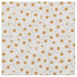 White Chamomile Floral Pattern Stof