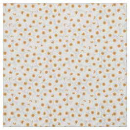 White Chamomile Floral Pattern Stof