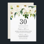 White Champagne Flowers 30th Birthday Party Kaart<br><div class="desc">White Champagne Flowers 30th Birthday Party Invitation Bekijk collectie in Niche en Nest Store</div>