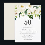 White Champagne Flowers 50th Birthday Party Kaart<br><div class="desc">White Champagne Flowers 50th Birthday Party Invitation Bekijk collectie in Niche en Nest Store</div>