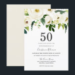 White Champagne Flowers 50th Birthday Party Kaart<br><div class="desc">White Champagne Flowers 50th Birthday Party Invitation Bekijk collectie in Niche en Nest Store</div>