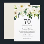 White Champagne Flowers 70th Birthday Party Kaart<br><div class="desc">White Champagne Flowers 70th Birthday Party Invitation Bekijk collectie in Niche en Nest Store</div>