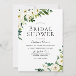 White Champagne Flowers Elegant Vrijgezellenfeest Kaart