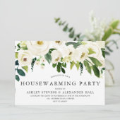 White Champagne Flowers Housewarming party Kaart (Staand voorkant)