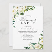 White Champagne Flowers Retirement Party Kaart (Voorkant)