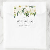 White Champagne Flowers Weddenschap Welkom Dank je Vierkante Sticker (Tas)