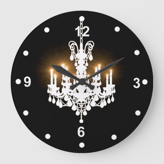 White Chandelier Clock Grote Klok (Voorkant)