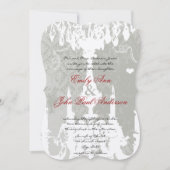 White Chandeliers on Silver Cloud Wedding Kaart (Voorkant)