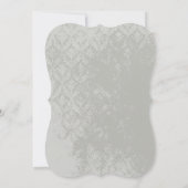 White Chandeliers on Silver Cloud Wedding Kaart (Achterkant)