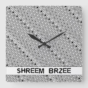White Chant Shreem Brzee money mantra Vierkante Klok
