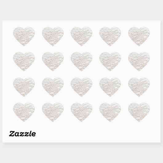 White Chantilly Lace Hart Sticker (Vel)