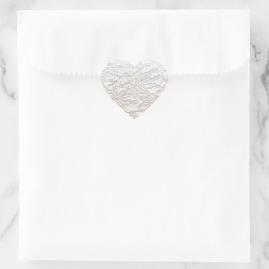 White Chantilly Lace Hart Sticker (Tas)