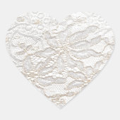 White Chantilly Lace Hart Sticker (Voorkant)
