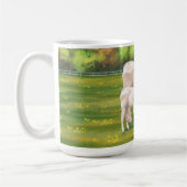 White Charolais Koe & Cute Calf Beef Cattle Koffiemok (Links)