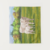 White Charolais Koe & Cute Calf Beef Cattle Wandkleed (Voorkant)