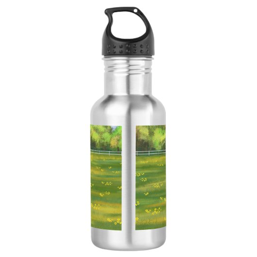 White Charolais Koe & Cute Calf Beef Cattle Waterfles (Achterkant)