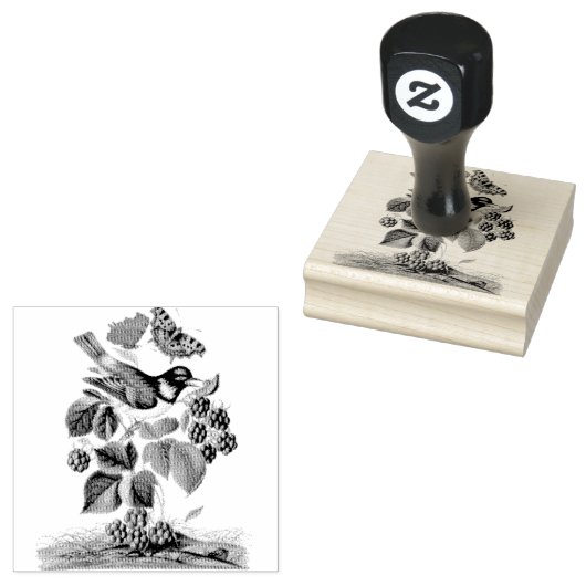 White Cheeked Starling Bramble Scrapbooking Rubberstempel (Gestempeld)