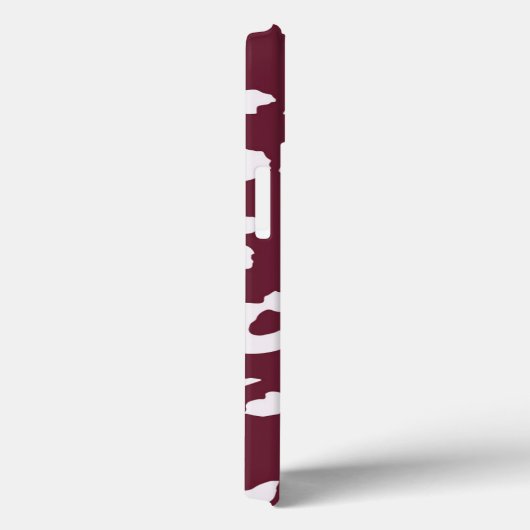 WHITE CHEETAH PRINT PHONE CASE - BURGUNDY BACKGROU (Achterkant / Rechts)