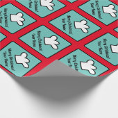 White chef kook pet op maat van kerstmis cadeaupapier (Hoek)