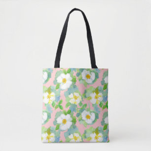 White Cherokee Roos Flower Pink Tote Bag