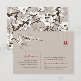 White Cherry Blossom Asian Wedding Reception Kaart