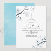 White Cherry Blossom Bevestiging Kaart (Voorkant / Achterkant)