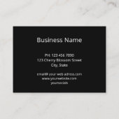 White Cherry Blossom Black Marble Undertaker Visitekaartje (Achterkant)