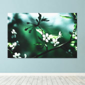 White Cherry Blossom Canvas Afdruk (Insitu (Houten vloer))
