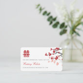 White Cherry Blossom Chinese Wedding Website Kaart (Staand voorkant)
