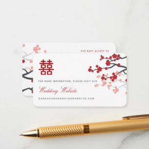 White Cherry Blossom Chinese Wedding Website Kaart