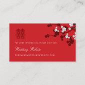 White Cherry Blossom Chinese Wedding Website Kaart (Voorkant)