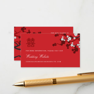 White Cherry Blossom Chinese Wedding Website Kaart