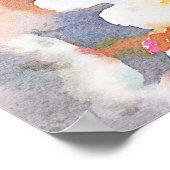 White Cherry Blossom Digital Waterverf Painting Poster (Hoek)