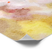 White Cherry Blossom Digital Waterverf Painting Poster (Hoek)