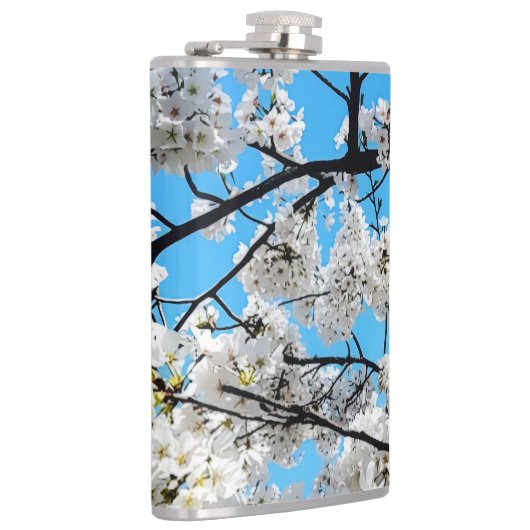White Cherry Blossom Flask Heupfles (Rechts)