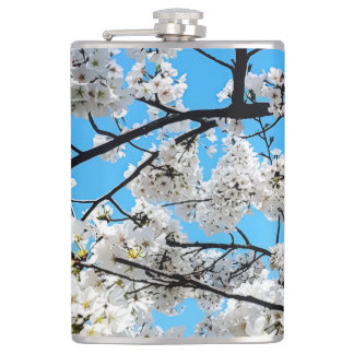 White Cherry Blossom Flask Heupfles