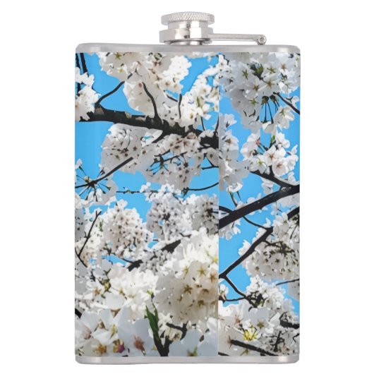 White Cherry Blossom Flask Heupfles (Achterkant)