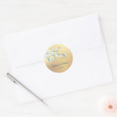 White Cherry Blossom Gold Ronde Sticker (Envelop)