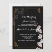 white Cherry Blossom &golden FWedding Jubileum Kaart (Voorkant)