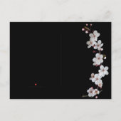 white Cherry Blossom &golden Lijst Aankondigingskaart (Achterkant)